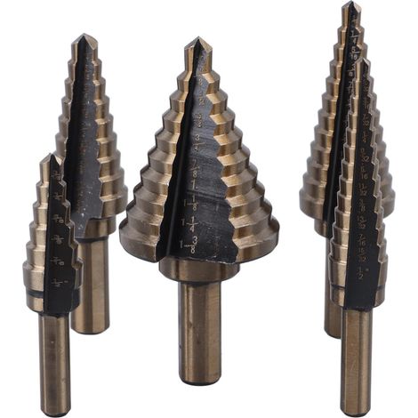 Ensemble de 5 forets étagés coniques en carbure de 3/16 à 1 3/8 pouce pour bois, métal et plastique (1/5)