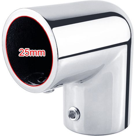 Raccordi per tubazioni in acciaio inox 316 da 22 mm/25 mm per corrimano marini e per yacht, gomiti a 90 gradi, tubi per ferramenta, ringhiere e corrimano. (1/4)