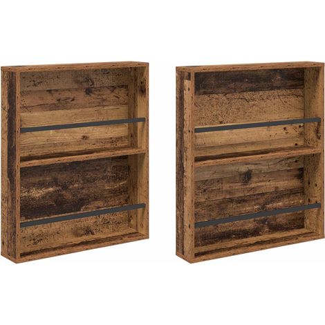 Maison Exclusive - Scaffale per riviste 2 pcs Legno vecchio 60 x 12 x 70 cm