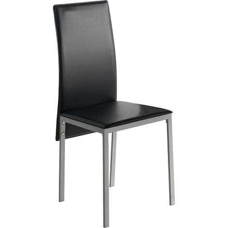 MOMMA HOME Set de 4 Sillas de Comedor Negro - Modelo Melbourne - Material Ecopiel/Metal - Medidas 42 x 51 x 97 cm (1/5)