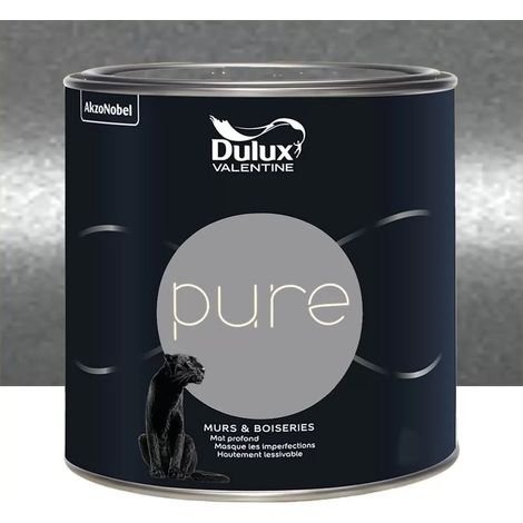 Peinture murs & boiseries Dulux Valentine Pure Argent 0,5 L (1/3)