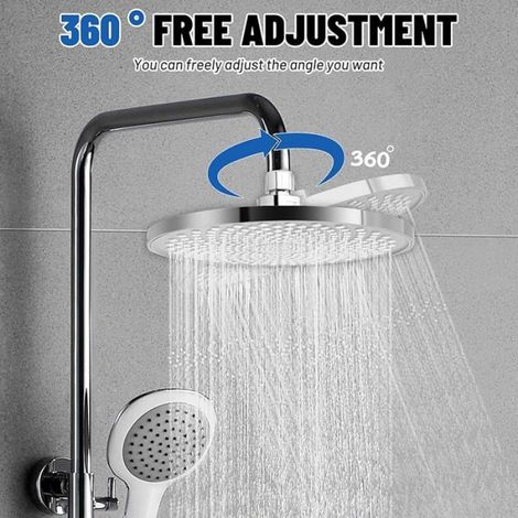1 Tête de douche,effet pluie anti-calcaire,ronde 22cm,haute pression,salle de bain (1/5)