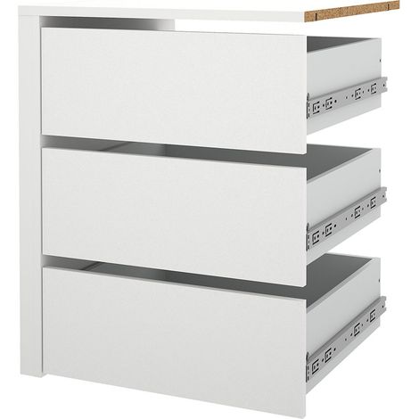 Catania Schubladeneinsatz 3 Schubladen 57 cm bis 120 cm Kleiderschrank weiß (1/5)