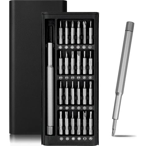Kit Tournevis de Précision 24 en 1, Mini Set d’Outils Portables avec Embouts T2/T3/T4/T5/T6/T8/T10/T15, Cruciforme PH000/PH00/PH0/PH1/PH2, Triwing Y1, pour Réparation de Téléphone, Ordinateur Portable