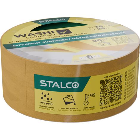 Cinta adhesiva Washi universal Stalco 38 mm x 25 m S042138220