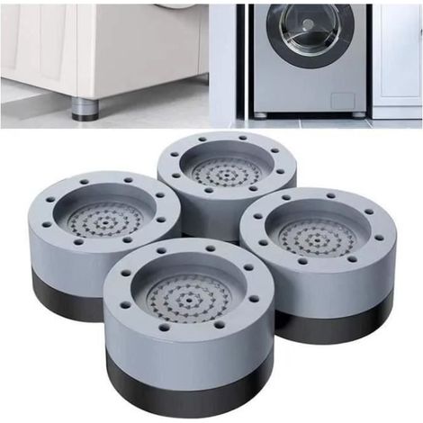 Support de machine à laver à réduction de choc et de bruit 4PCS, tampon d'alimentation pour laveuse et sécheuse antichoc (1/4)