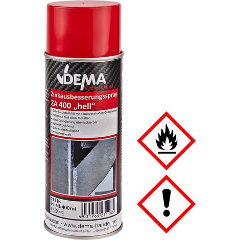 Zinkausbesserungsspray hell 400 ml Korrosionsschutz hitzebeständig bis 300°C (1/3)