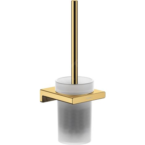 AddStoris Porte-brosse WC mural en verre mat, Aspect doré poli (41752990) (1/2)