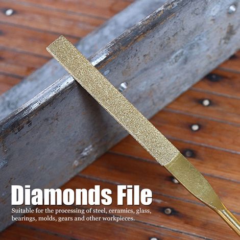 Lot de 10 limes aiguilles 4x160 mm diamantées titane pour usinage acier céramique verre (1/5)