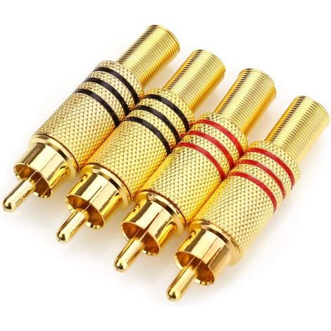 RCA Connecteur - AV Balun - Adaptateur RCA Mâle vers Bornes à Vis AV pour Vidéosurveillance et Transmission AV Analogique - 4 Pièces