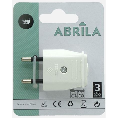 Eco Clavija Blister Mod5 2P+T 10a 230v Blanca 2x3,5x6cm (1/3)