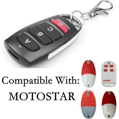 1 x Télécommande cloneur 4 canaux, 433,92 MHz, code fixe, compatible MOTOSTAR RE532/RE534/CLIK 4M pour garage, voiture et alarme (1/4)