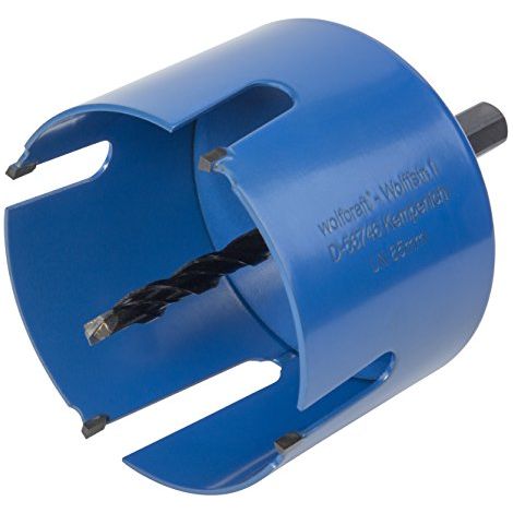 wolfcraft Sega a tazza universale con mandrino, premontata I 3885000 I Impiego versatile nei materiali più svariati, profondità di taglio 60 mm (1/4)