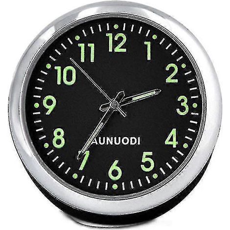 1 horloge lumineuse de voiture à quartz pour tableau de bord ou table, noire (1/5)