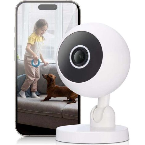 1080P Indoor WiFi Security Camera, Smartphone Connected Camera, Night Vision, Motion Detection, Smart Tracking, Two-Way Audio (1/5)