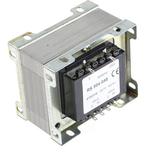 Transformateur à montage sur châssis, Vin 230V c.a., Vout 9V c.a., 2 sorties, 100VA ( Prix pour 1 )