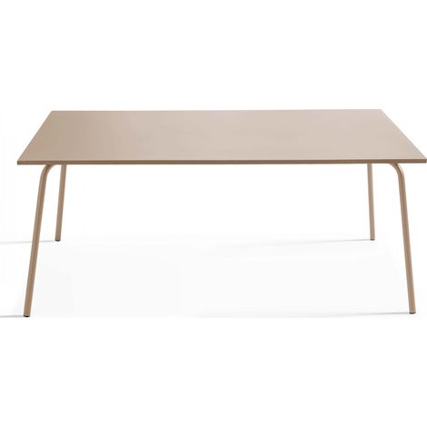 Table de jardin rectangulaire en acier taupe - Palavas (1/5)