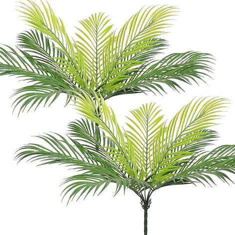 DELKEVIC Palmier artificiel – Plante verte en plastique résistant aux UV – Pour intérieur et extérieur – Décoration mariage et jardin
