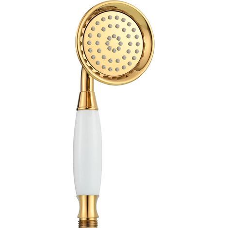 G1/2 Messing-Duschkopf für Badezimmer, tragbarer Handduschkopf (nur Duschkopf), goldener Titan-Duschkopf, universeller Massageduschkopf (1/5)