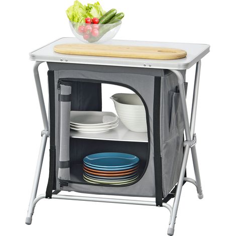Mobile da cucina pieghevole da esterno Tullinge 64 x 60 x 45 cm grigio 030008671