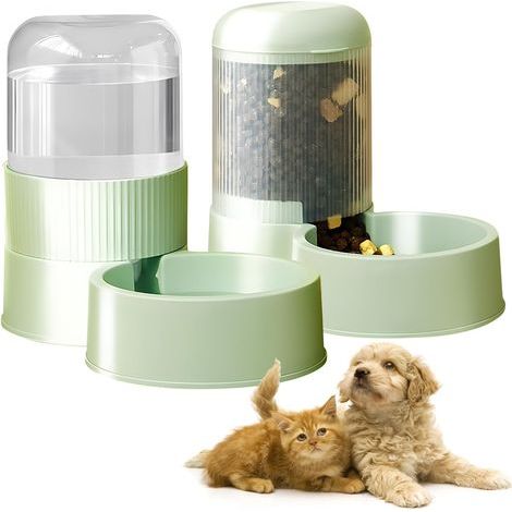 Automatischer Futter- und Wasserspender für Katzen und Hunde, Trockenfutterspender, Wasserspender und Futterautomat, Wasserspender für kleine und große Hunde, Katzen
