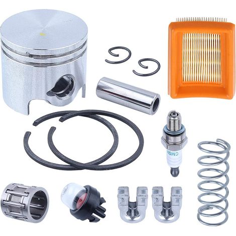 Adefol Kit de filtres à air, roulements à aiguilles et segments de piston de 38 mm pour tondeuse à fil STIHL 020 FS200 FS200R FS202 FS350 FR350 SP200 TS200 avec ressort, bougie d'allumage, œillets d'a