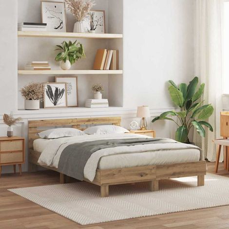 vidaXL Struttura del letto Rovere artigianale 160 x 200 cm (1/5)
