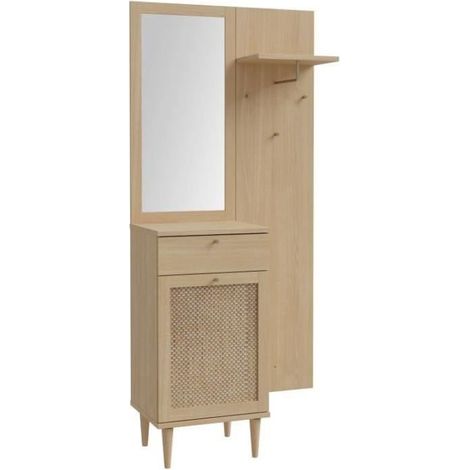 Vestiaire - CALASETTA - Chêne - 1 porte - 1 tiroir - 90,4 x 41,4 x 198 cm (1/5)