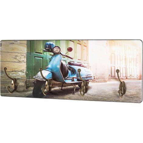 Patère Murale 4 Crochets "Vespa" 50cm Multicolore (1/2)