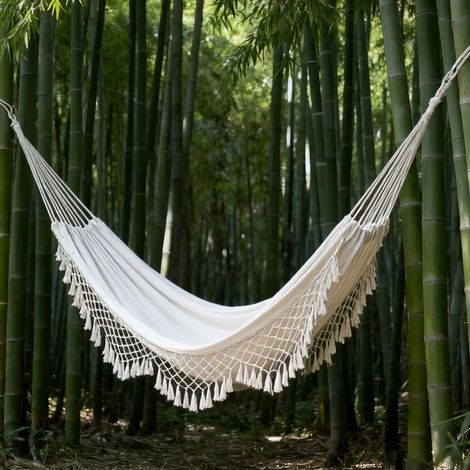 LEDANDER Hamac double avec support : Cadre robuste, coussins inclus, capacité de charge de 450 lb — Hamac d'extérieur pour jardins et plages-143"x52" (1/5)