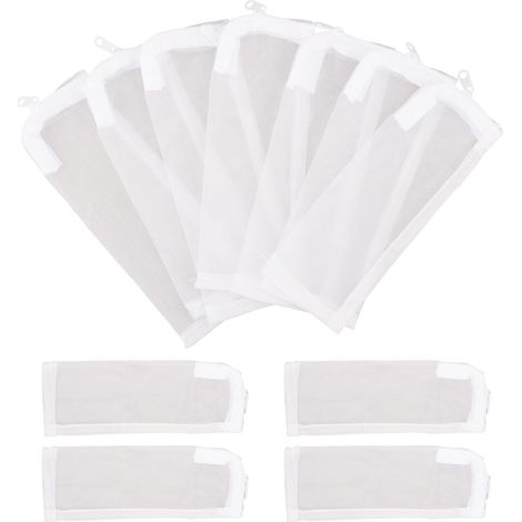 10pcs Sacs Filtrants pour Aquarium, Maille Extra Fine de 100 Microns avec Fermeture Éclair en Plastique pour Charbon Actif (20 x 7,5 cm) (1/5)