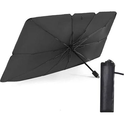 Pliable Parapluie Pare Soleil Voiture, Isolation Thermique, Protection Pare Brise Soleil pour Plupart des Voitures SUV, 140×80cm (1/5)