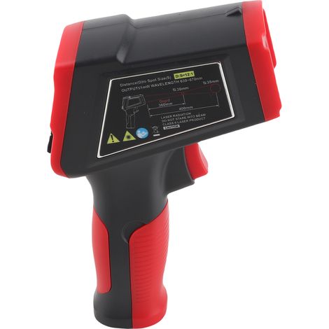 Thermomètre industriel sans contact infrarouge avec mémoire de 99 mesures, écran LCD rétroéclairé et alarme sonore, idéal pour barbecue, four à pizza, réfrigérateur et plaques de cuisson (KM-IT600ST - (1/5)