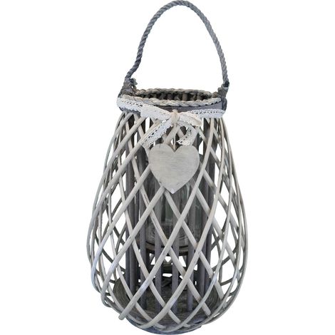 GEORGIE - lanterna in vimini tondo 16 x 46 cm (1/2)