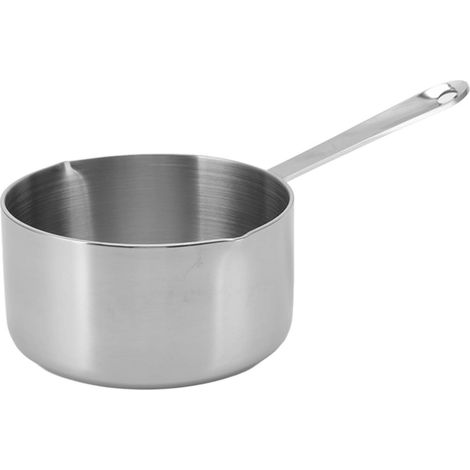 Chauffe-beurre en acier inoxydable, pot à lait à fond plat avec double ouverture pour chocolat, 350 ml