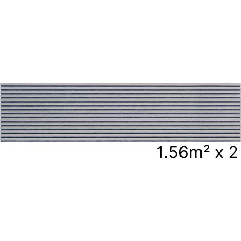 Lot 2 Panneaux Muraux Acoustiques en Bois - 240x60cm - 3.12 m2 - Frene gris - A Lattes - Panneau Tasseau de Bois Naturel (1/5)