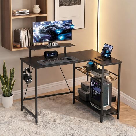 Bureau noir en panneau de particules 114,5 x 82 x 91,5 cm (1/5)