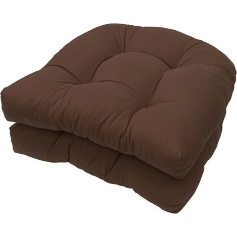 2 coussins de chaise 48x48 cm, polyester résistant, épaisseur 5 cm, usage intérieur et extérieur (1/5)