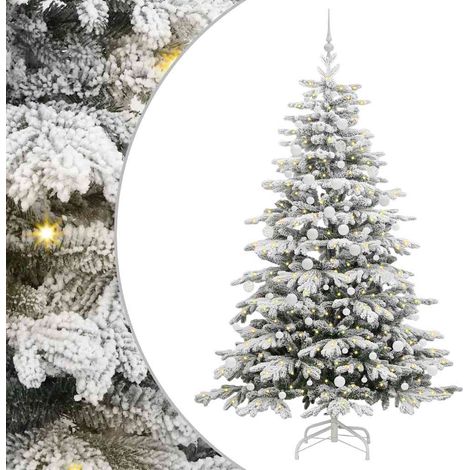 Sapin de Noël,Arbre de Noël Artificiel à Branches Articulées Blanc 210 cm CFW16028 (1/5)
