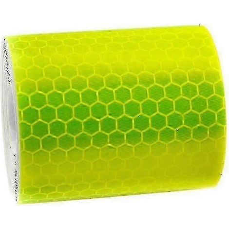 Ruban adhésif réfléchissant de signalisation, 500 mm x 3 m, idéal pour vélos, camions, remorques et voitures, jaune fluo (Z14). (1/4)