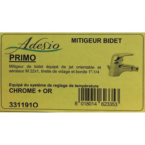 Adesio 331191O – Bidetmischer – Chrom + Gold