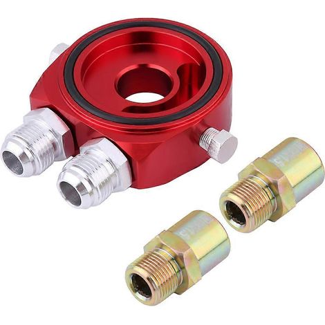 Adaptateur de plaque sandwich pour refroidisseur de filtre à huile en aluminium M20 x 1,5, kit de refroidisseur d'huile 1/8 NPT rouge (1/4)