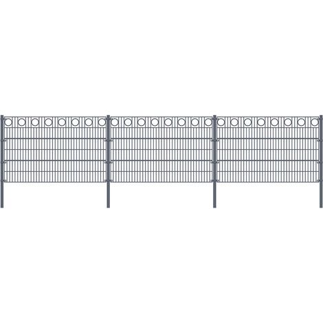 Doppelstabmattenzaun MORATA Kreis Höhe: 80 cm / Länge: 10 m 4x Eckpfosten I Gartenzaun, Mattenzaun Gartenzaun Mattenzaun