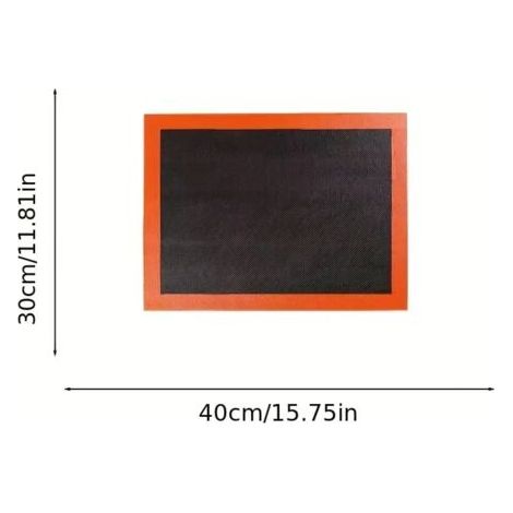 Tappetino da forno in silicone microporoso, 40 x 30 cm, riutilizzabile, per impasti di pane, pizza e macarons.