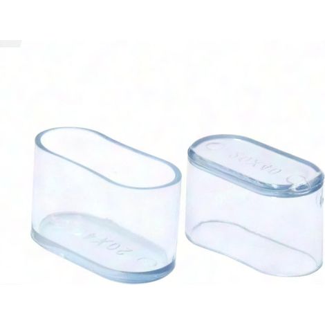 Lot de 8 embouts ovales transparents en PVC, adaptés aux pieds de chaises et de tables (20 x 40 mm) (1/5)