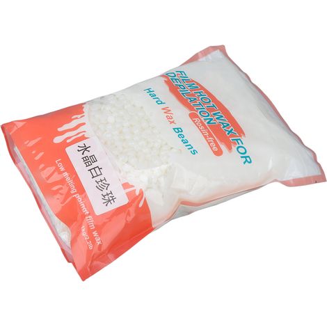 Kit de 1kg de perles de cire dure pour épilation douce et sans douleur, adapté aux jambes et bras, blanc, pour chauffe-cire (1/5)