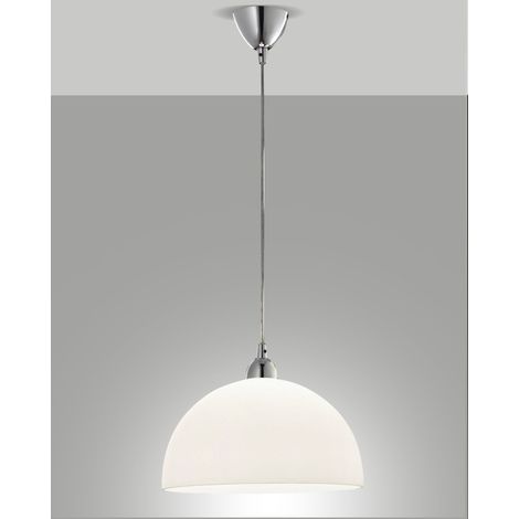 Lampada a Sospensione Nice in Metallo e Vetro Centrifugato Bianco, Attacco E27 60W, IP20, Design Moderno ed Elegante, Codice 2908-45-102