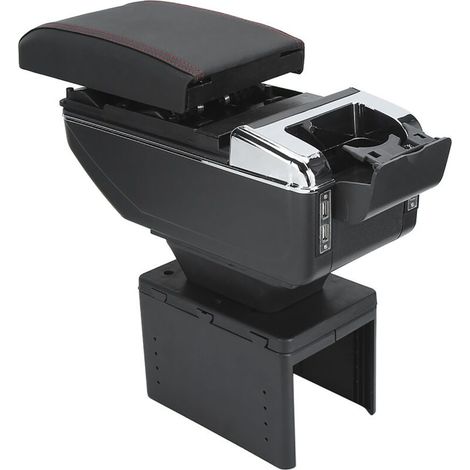 – Boîte d'accoudoir universelle pour voiture – Matériau ABS durable – Interface USB intégrée – Espace de rangement pratique (1/5)