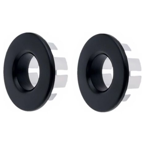 2X Matte Black Plated Copper Overflow Rings for Bathroom Sinks, Kitchen and Bathroom Sink Overflow