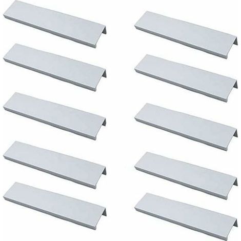 Lot de 10 poignées noires (blanches), poignées de meubles noires invisibles, poignées de placard de cuisine noires, poignées de meubles noir mat